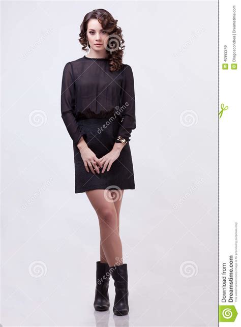 Sensual Woman Full Body On Grey Background Stock Photo Image 40982246