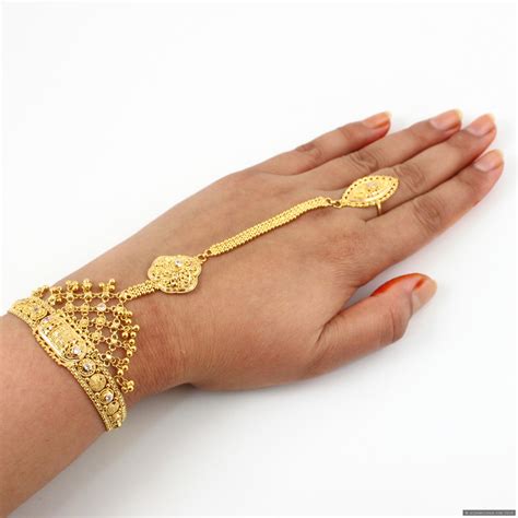 22ct Indian Gold Bracelet With One Ring Panjangla Indian Jewellery