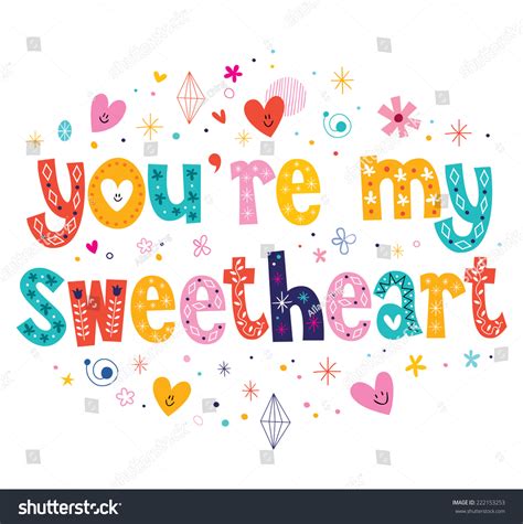 Youre My Sweetheart Typography Lettering Decorative Text Card Design