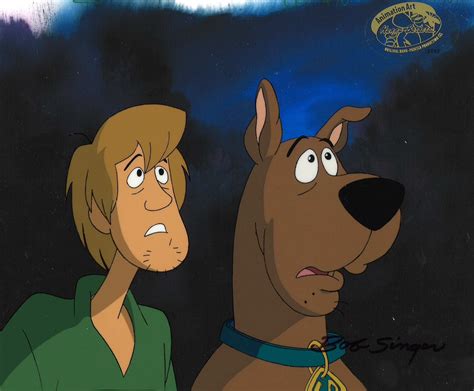 Scooby Doo Original Production Cel With Matching Drawing Scooby And