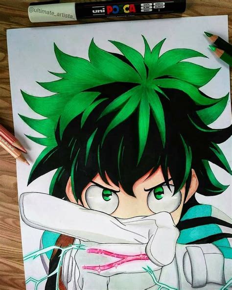 A Drawing Of An Anime Character With Green Hair