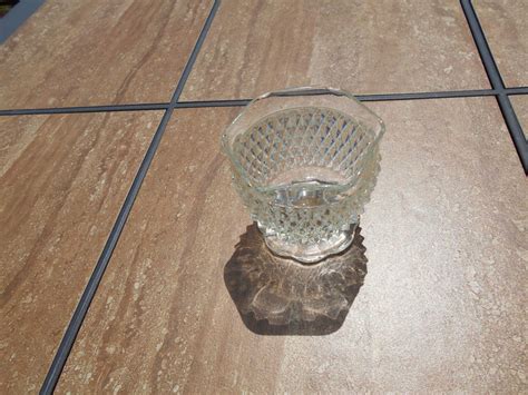 Vintage Indiana Glass Diamond Point Ruffle Edge Scallop Footed Etsy
