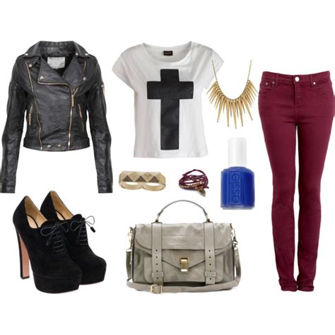15 Cute Polyvore Combinations With Leather Jackets For This Fall