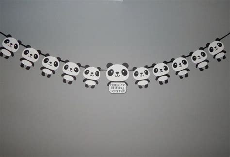 Panda Banner Happy Birthday Baby Shower Bunting Happy Birthday