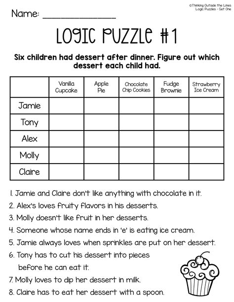 Critical Thinking Puzzles Logic Problems Printable
