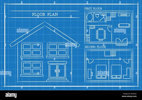 Blueprint House Plan Architecture Stock Vector Image Art Alamy