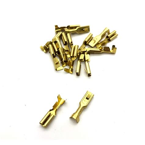 28mm Female Brass Spade Terminal With Locking Tab 28mm Female Brass