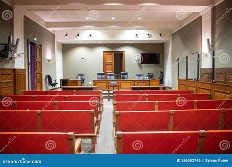 Interior Court Room Inside Courtroom with Box of the Accused at the