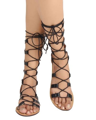 Buy White Flat Lace Up Sandals In Stock