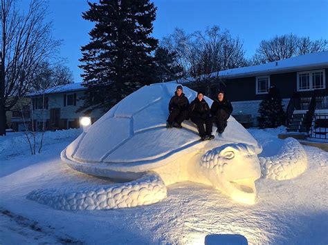 Minnesota Brothers Create Huge Snow Sculptures For Life Saving Reasons