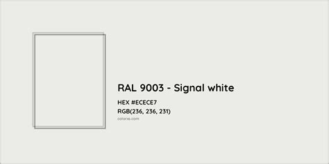 About Ral Signal White Color Color Codes Similar Colors And