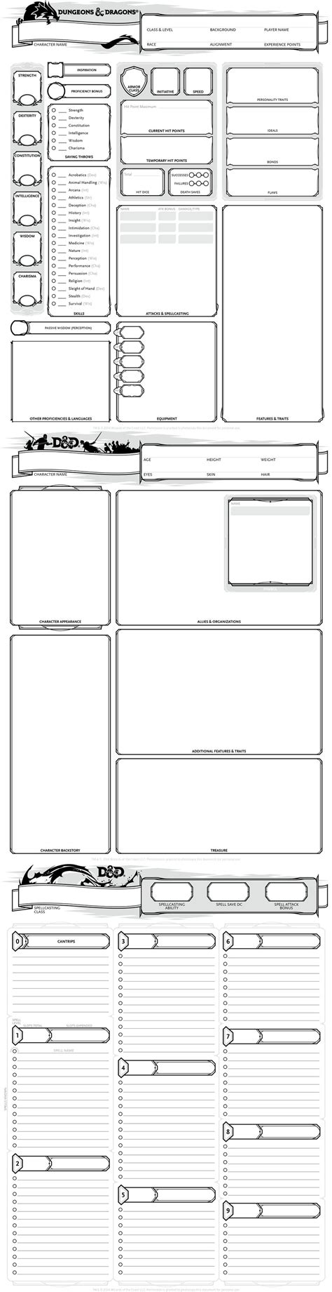 Dandd 5e Printable Character Sheet The 5e Character Sheets Are Fillable Porn Sex Picture