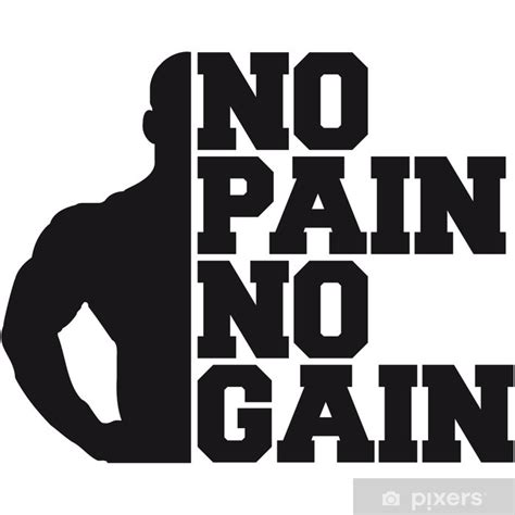 Wall Mural No Pain No Gain Bodybuilding Logo Design Pixersnetau