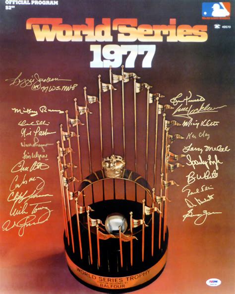 1977 World Series Champion New York Yankees Autographed Signed 16x20