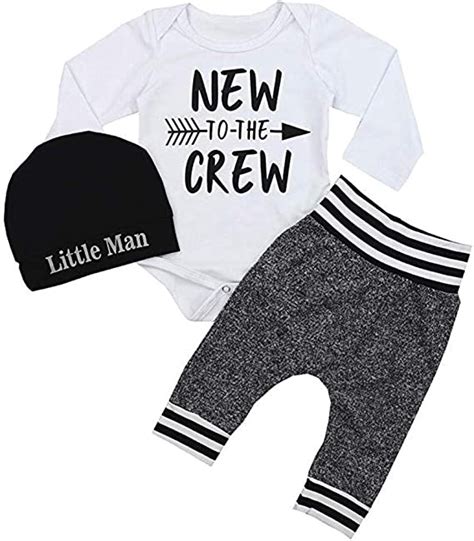 Baby Boy Clothes Newborn New To The Crew Letter Print