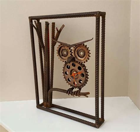 Steampunk Metal Art Owl Clock Created By Atomic Vault 9 See On Etsy