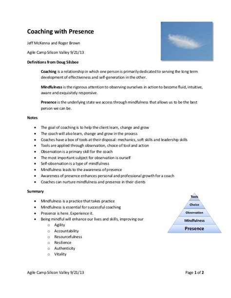 Coaching With Presence Workshop Handout