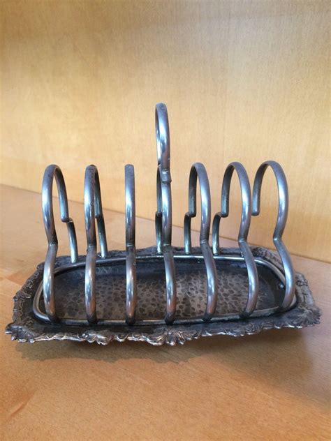 vintage silver plate english toast rack letter holder 6 slice crumb tray antique price guide