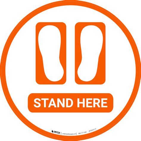 Stand Here With Feet Icon Floor Sign Creative Safety Supply