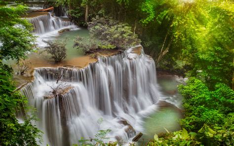 Fonds Décran Thaïlande Des Cascades Des Arbres 2560x1600 Hd Image