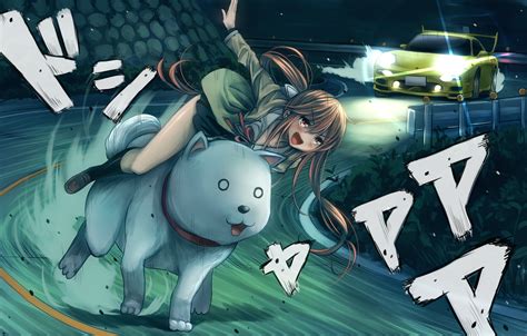 In the mood | seton academy: Wallpaper : AHO GIRL, Hanabatake Yoshiko, dog, car, open mouth, anime 1600x1020 - Combativebark ...