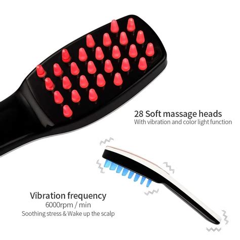 hot sale red light therapy head massage comb hair growth laser scalp luxury brush with high