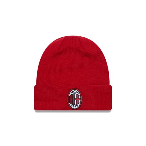 AC Milan New Era Core Cuff Beanie Hat - Red - Unisex | Rebel Sport