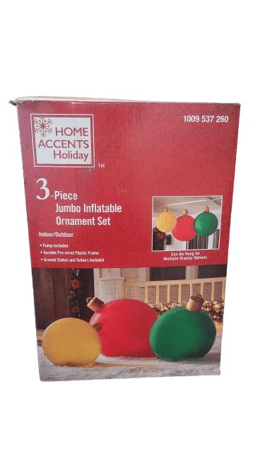Home Accents Holiday 3 Piece Airblown Metallic Ornaments Inflatables