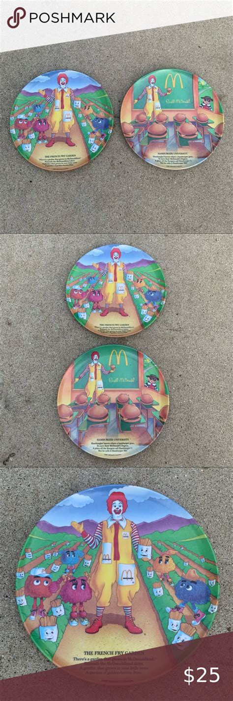 1989 Vintage Mcdonalds Ronald Mcdonald Plates Set Of 2 Fashion Design