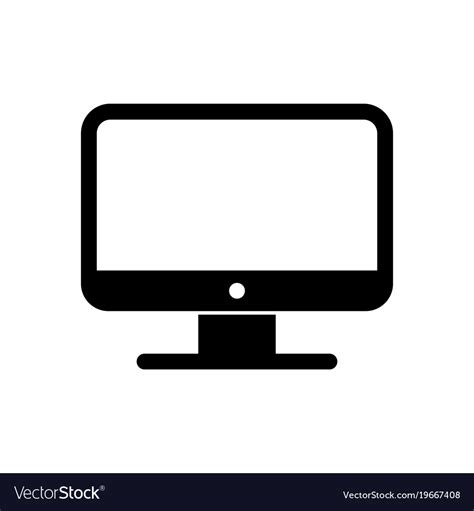 Desktop Computer Icon Computer Screen Symbol Vector Image