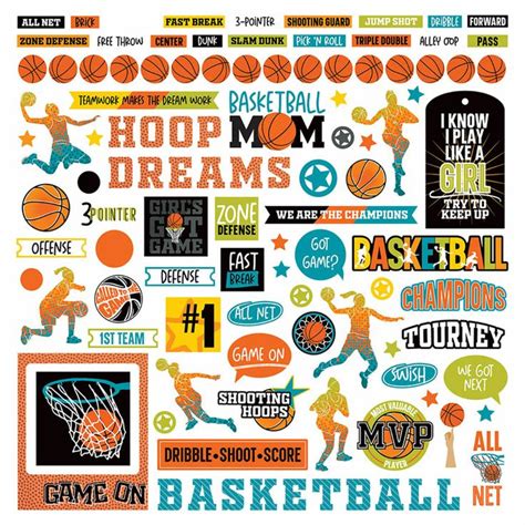 Mvp Basketball Collection 12 X 12 Girl Cardstock Scrapbook Sticker