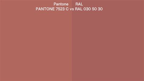 Pantone 7523 C Vs Ral Ral 030 50 30 Side By Side Comparison