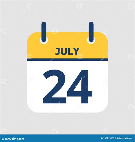 Calendar 24th Of July Stock Vector Illustration Of Modern 135215665