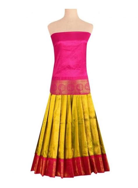 Indian Traditional Silk Lehenga Kanchipuram Pattu Pavadai Etsy