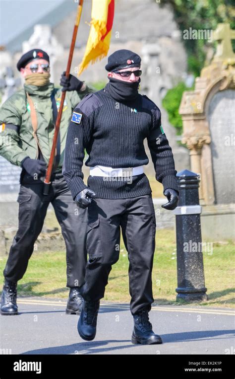 Irish Republican Socialist Party Irsp Members In Paramilitary Uniforms Carry Irish Republican