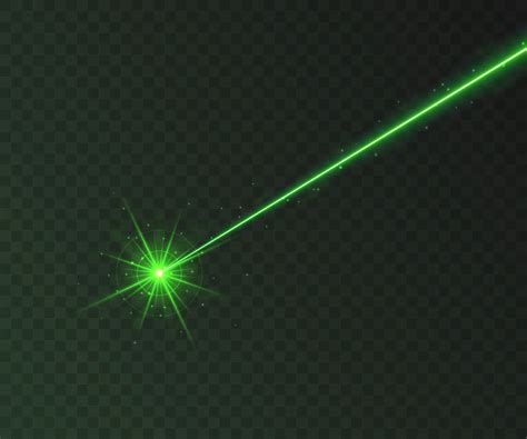 Green Laser Beam Light Effect Isolated On Transparent Background