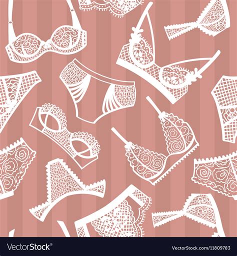 Lingerie Panty And Bra Seamless Pattern Royalty Free Vector