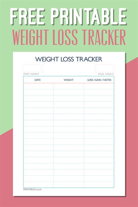 Weight Loss Color Chart