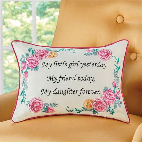 Collections Etc Floral Daughter Sentimental Throw Pillow With Pink