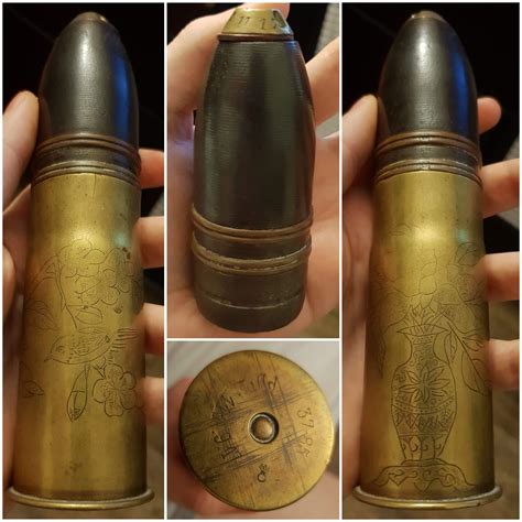 This Is A Ww1 Trench Art French 37mm Hotchkiss Artillery Shell Made By Pinchard Et Denys In