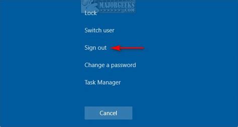 9 Ways To Sign Out Of Windows 10 Majorgeeks