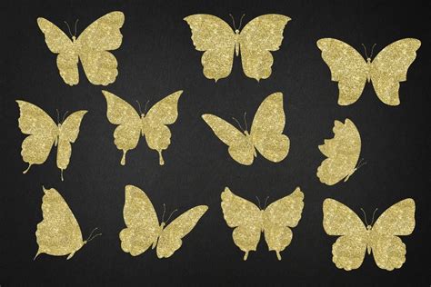 Gold Butterflies Collection Gold Glitter Butterfly By Old Continent