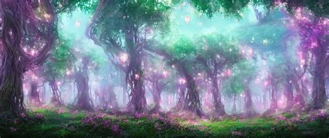 A Digital Painting Of A Magical Fantasy Forest Large Stable