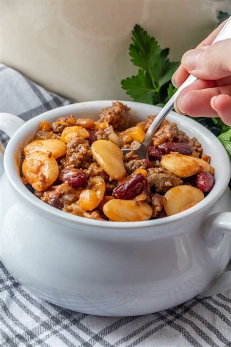 Hot Eats And Cool Reads Beefy Bacon Calico Beans Recipe