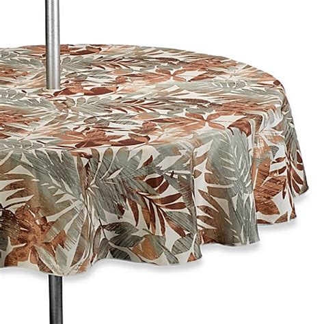Umbrella tablecloth with hole in center. Hamilton Indoor/Outdoor 90" Round Umbrella Tablecloth with ...