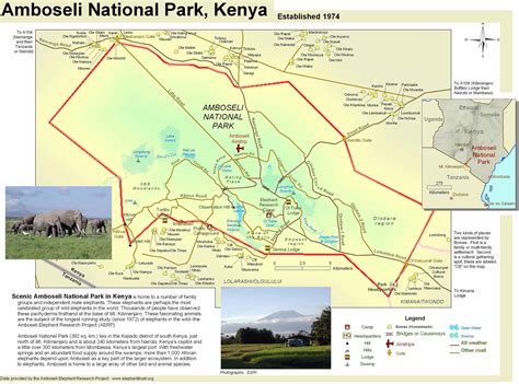 Amboseli National Park Map Amboseli National Park Kenya Mappery