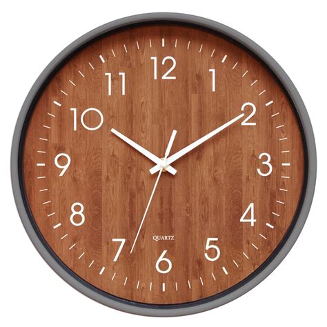 12 Wooden Look Office Wall Clock