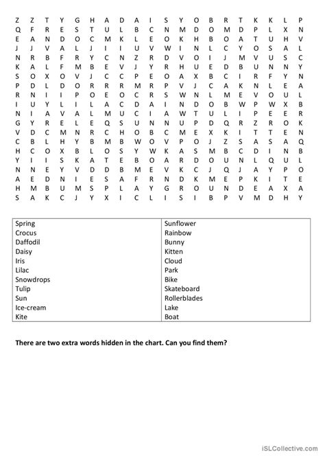 Word Hunt Spring Word Search English Esl Worksheets Pdf And Doc