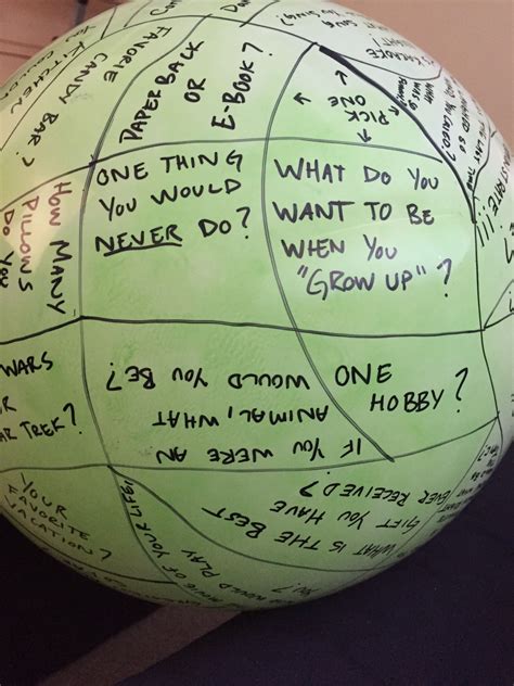 Get To Know You Game Write A Bunch Of Questions On A Cheap Ball From