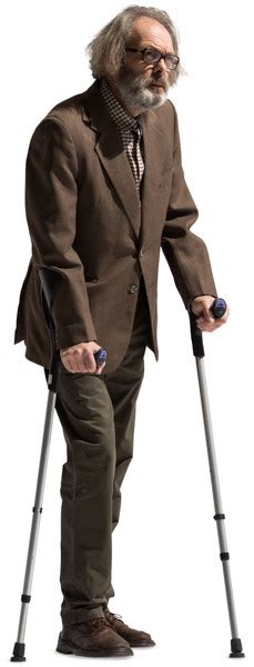 Man Walking On Crutches